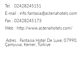 Asteria Kemer Resort iletiim bilgileri